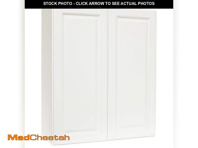 Lot 74-12639962 - Hampton Bay Hampton 30 in. W x 12 in. D x 36 in. H Assembled Wall Kitchen Cabinet in Satin White - U...