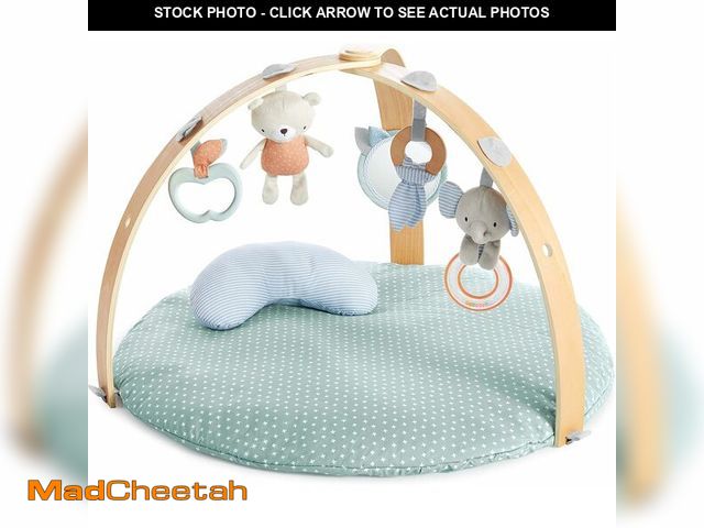 Lot 74-13041429 - Ingenuity Cozy Spot Reversible Duvet Activity Gym &amp; Play Mat with Wooden Toy bar - Loamy, Newbor...
