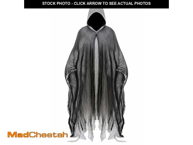 Lot 74-12712475 - Grim Reaper Costume Adult Scary Horror Hooded Robe Halloween Cloak for Men Cosplay Masquerade Party ...
