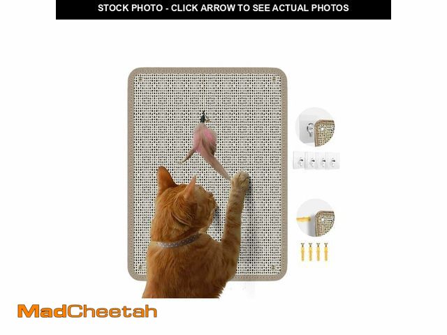 Lot 74-14046105 - Cat Nail File Scratcher - Natural Sisal Scratch Mat with 80-Grit Aluminum Oxide, Adhesive Sheets &am...