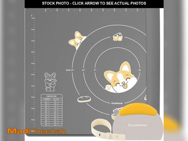Lot 74-12330202 - Ourokhome Silicone Baking Mat Sheet and Pastry Dough Cutter, 0.5 Inch Thick 32" X 24" BPA free Silic...