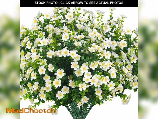 Lot 74-14267818 - Grunyia Outdoor Artificial Flowers UV Resistant &amp; Fade Proof, 12 Pack Realistic Fake Flowers for...