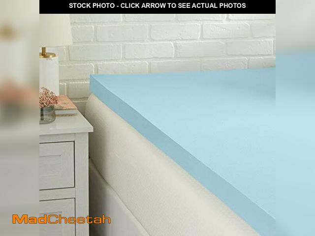 Lot 74-12543869 - Basics Twin Mattress Topper, Cooling Gel-Infused, CertiPUR-US Certified, 2 Inches, Blue - UNUSED