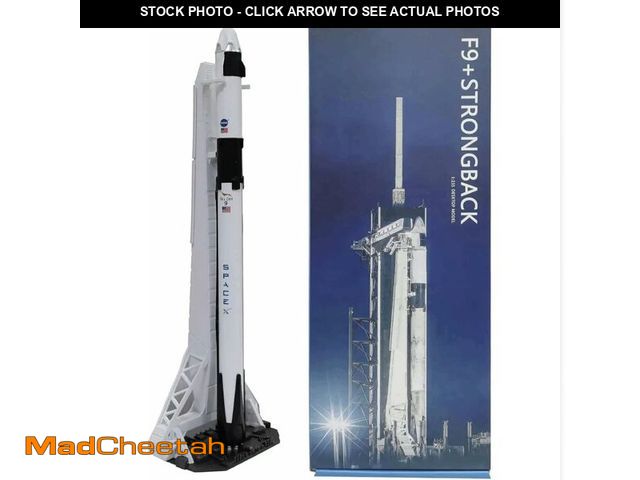Lot 74-14599176 - (SOME BROKEN PIECES) yuanpulalala Dragon+F9 Starship Heavy Metal Diecast Rocket Model Simulation Sta...