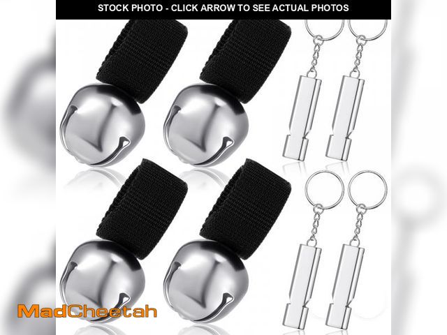 Lot 74-12216104 - Gemscream 4 Sets Bear Bells with Whistle for Hiker, Loud Bear Bell with Magnetic Silencer and Emerge...