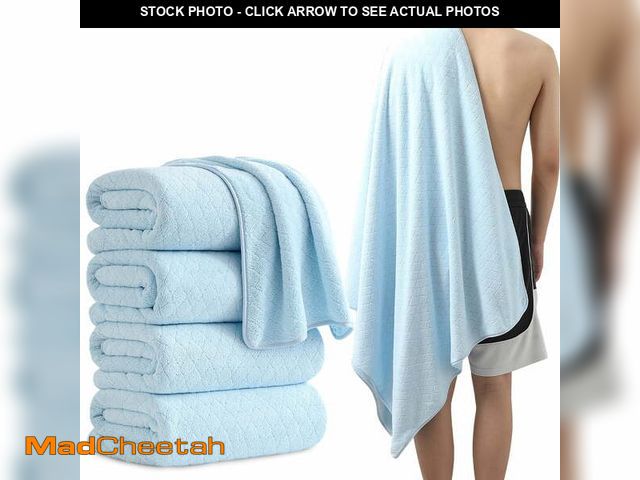 Lot 74-14587193 - Green Essen 4 Pack Bath Towels Extra Large 35"x 70"Highly Absorbent Quick Dry Large Bath Towels Over...