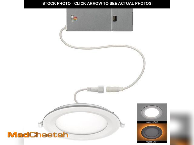 Lot 74-12557171 - Commercial Electric 6 in. Canless Adjustable CCT Integrated LED Recessed Light Trim with Night Light...