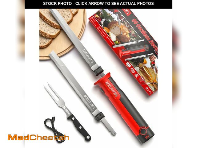 Lot 74-13990511 - EZUVITA 2026 New Upgrade 8V Cordless Electric Knife Set, Rechargeable Electric Carving Knife with Re...