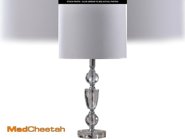 Lot 74-12400013 - ORE HBL2476 in Cale Cut-Crystal Modern Table Lamp, 23.5", Silver Chrome - UNUSED