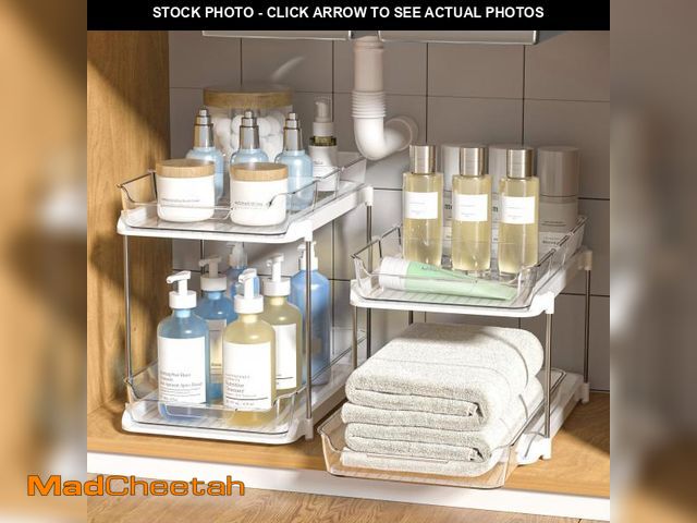 Lot 74-11548732 - Delamu 2 Sets of 2-Tier Multi-Purpose Bathroom Under Sink Organizers and Storage, Stackable Kitchen ...