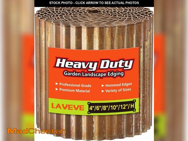 Lot 74-12117153 - LAVEVE Corrugated Metal Garden Edging 8" x 20Ft, Landscape Edging Border for Lawn, Flower Bed, Garde...
