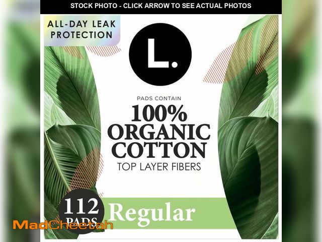 Lot 74-13545008 - L. Ultra Thin Pads for Women, Regular Absorbency, Organic Cotton Top Layer, Unscented Pads with Wing...