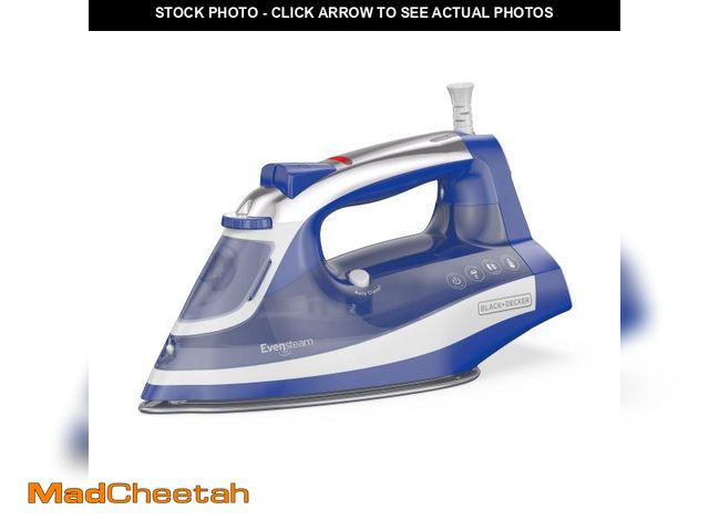 Lot 74-12537705 - BLACK+DECKER One Step Steam Iron with EvenSteam Stainless Steel Soleplate, Smart Steam Control, Spra...