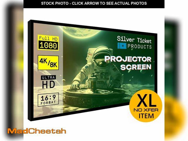 Lot 74-13116834 - Silver Ticket Products STR Series 6 Piece White 1.1  120" Diagonal 16:9 Format Projection Screen, Al...