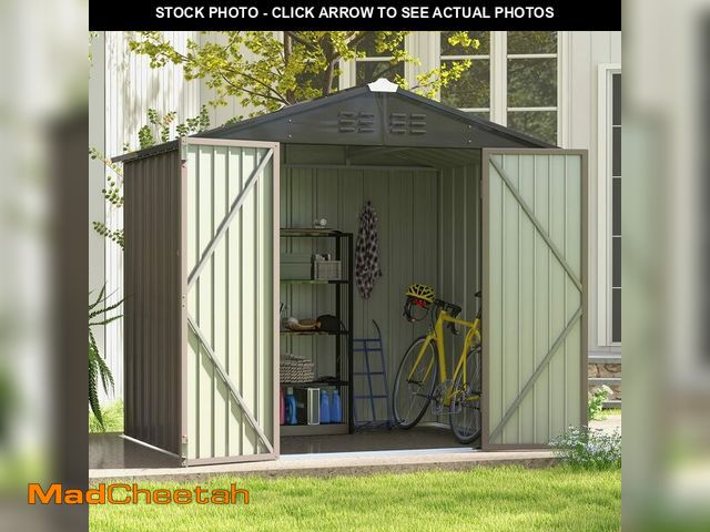 Lot 74-12660955 - Patiowell 8x6 FT Outdoor Storage Shed, Metal Tool shed &amp; Outdoor Storage with Lockable Doors &am...