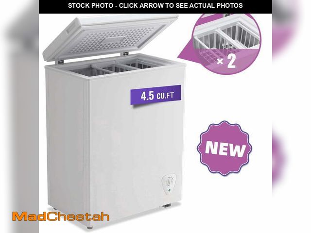 Lot 74-14071104 - TACOOL Chest Freezer 4.5 Cu.ft Large Capacity with 2 Removable Basket Small Mini Deep Freezer Top Op...