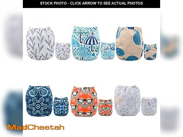 Lot 74-12323232 - ALVABABY 6 Pack Cloth Diaper with 12 Inserts One Size Adjustable Washable Reusable Diaper Cover for ...