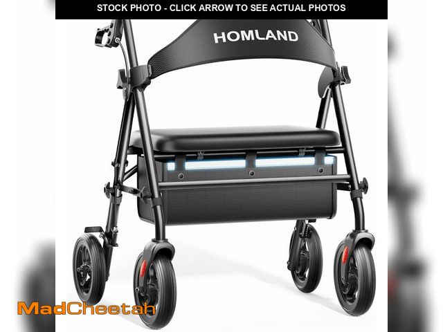 Lot 74-13679993 - HOMLAND Bariatric Walkers for Seniors, 500lb Heavy Duty Rollator Walker with Extra Wide Padded Seat,...