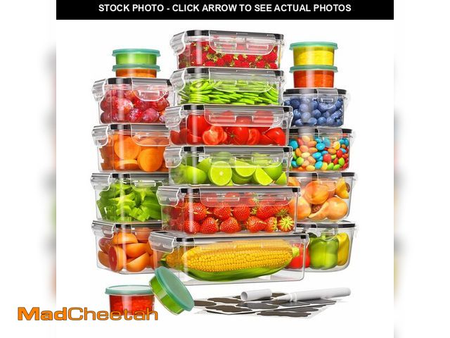 Lot 74-14474064 - Canfanni 40 Piece Food Storage Containers with Lids, BPA-Free - UNUSED