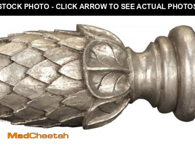 Lot 74-2026795 - One Allium Way Compatible Artichoke Curtain Finial 6" X 3.5" X 3.5" ANTIQUE SILVER - UNUSED