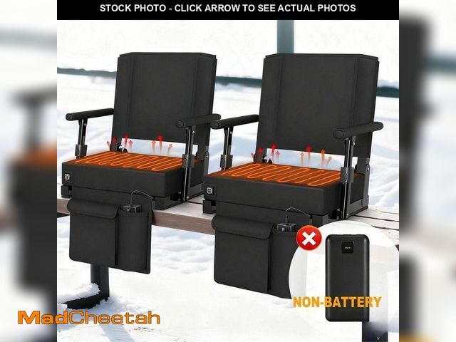 Lot 74-14242558 - SEEUTEK Heated Lightweight Stadium Bleacher Seat, 3-Level Adjustable Heating Cushion and Shoulder St...
