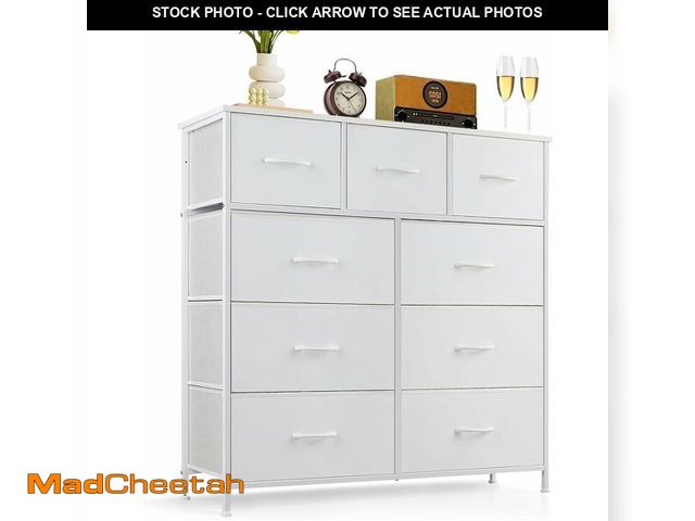 Lot 74-13803135 - (MISSING HARDWARE) 9-Drawer Dresser for Bedroom, Anti-Tip Tall Storage Organizer Chest of Drawers wi...