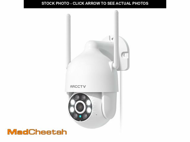 Lot 74-12698270 - ARCCTV 2K Security Camera Outdoor, 2.4G/5G WiFi 24/7 Recording Security Camera, 360ÃÂ° PTZ Auto Tra...