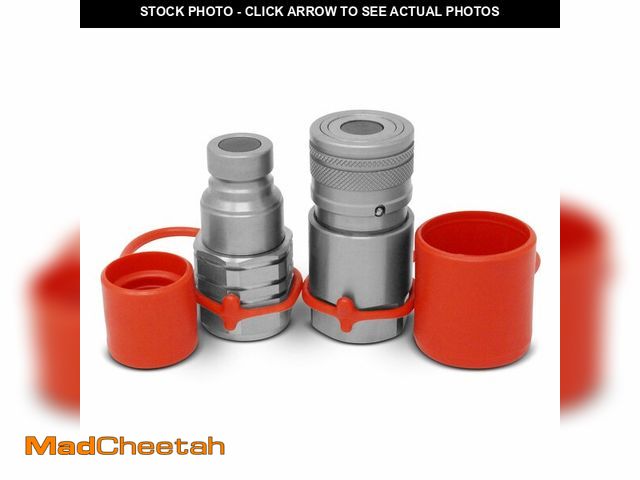 Lot 74-12442757 - Summit Hydraulics 3/4" NPT Skid Steer Flat Face Hydraulic Quick Connect Couplers/Couplings Set w/Dus...