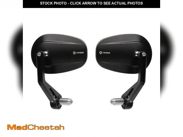 Lot 74-12306496 - FENRIR CNC Aluminum Alloy Cafe Racer Retro Black Motorcycle Bar End Mirrors Side 22MM 7/8" Handlebar...