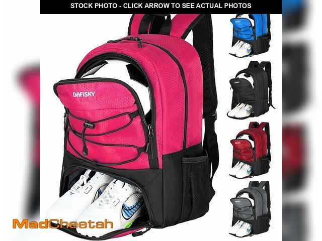 Lot 74-12325290 - DAFISKY Youth Soccer Backpack - Soccer Bag with Shoes and Ball Compartment Sports Bag for Basketball...
