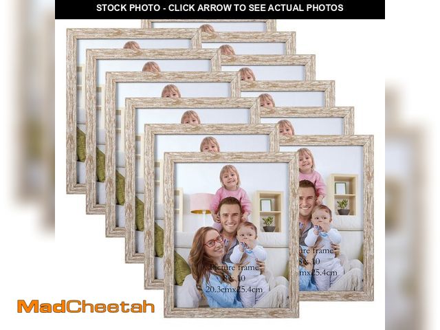 Lot 74-13625216 - Giftgarden 8x10 Picture Frame Distressed Beige White Set of 12, Multi Rustic Wood Grain 8 by 10 Phot...