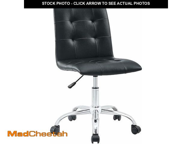 Lot 74-13041559 - Modway Prim Ribbed Armless Mid Back Swivel Conference Office Chair In Black - UNUSED