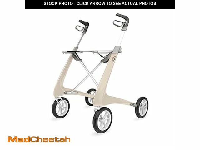 Lot 74-12573552 - ByACRE Carbon Ultralight Rollator Walker With Organizer Bag, Wide Track, 18.5" x 24" Seat (W x H), R...