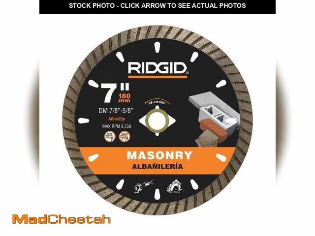 Lot 74-12691739 - *DIRTY/SCRATCHED* RIDGID 7 in. Masonry Cutting Turbo Rim Diamond Saw Blade *DIRTY/SCRATCHED*  - USED