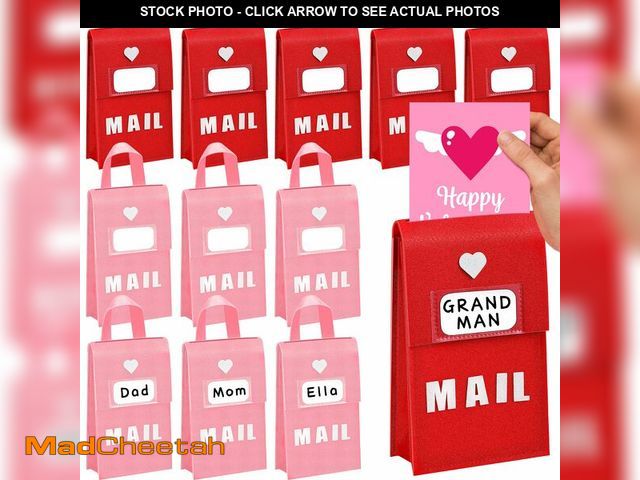 Lot 74-13716836 - Libima 12 Pcs Valentine Felt Mailbox for Kids Classroom Exchange Gifts Holiday Card Box with 12 Card...