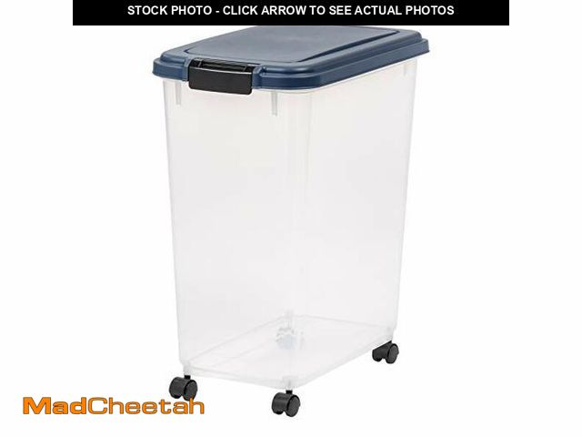 Lot 74-12665124 - IRIS USA Airtight Dog Food Storage Container, Up to 40 lbs, Attachable Wheels, For Dog Cat Bird and ...