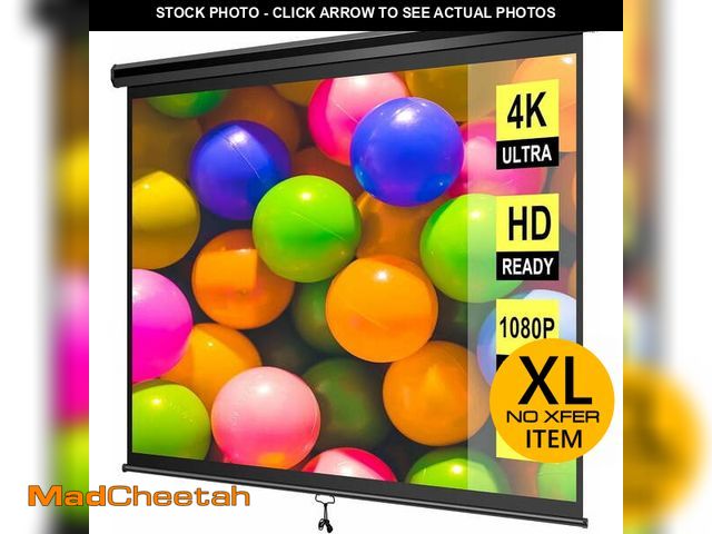 Lot 74-13779523 - SPECSTAR 120 inch Manual Pull Down Projector Screen, 1:1 HD Retractable Projector Screens for Movie ...