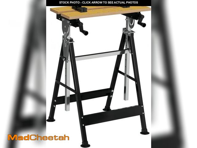 Lot 74-12510241 - HOMCOM Work Bench Tool Stand with Adjustable Height and Angle, Carpenter Saw Table with 4 Clamps, St...