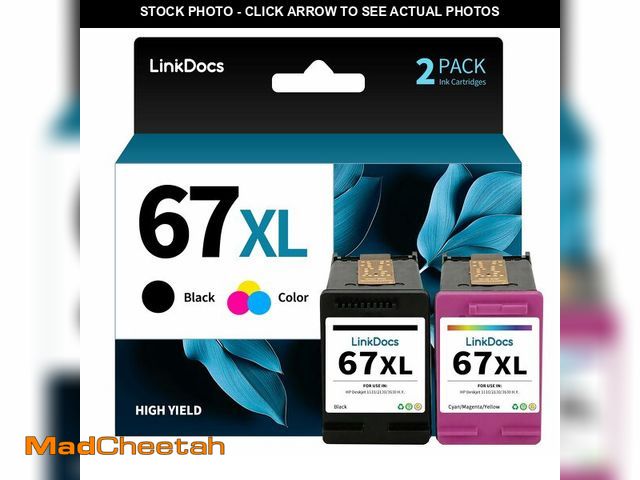 Lot 74-13627123 - LinkDocs 67xl Ink Cartridges Combo Pack Remanufactured Replacement for HP Ink 67 Work with HP DeskJe...