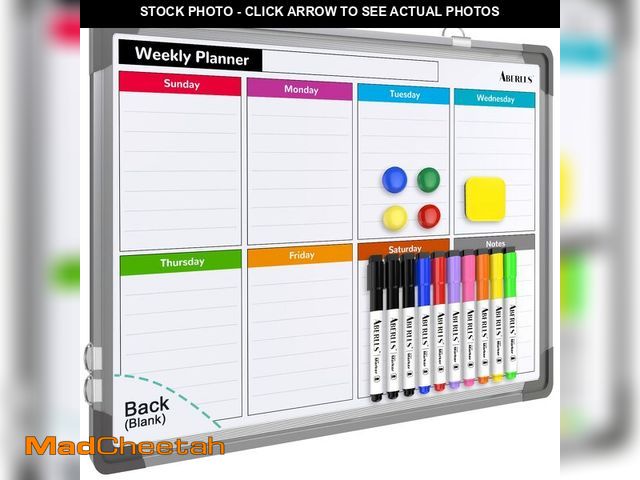 Lot 74-14386706 - Weekly Calendar Whiteboard for Wall, 16x12 Inches Dry Erase Board, Small Magnetic White Board, Doubl...
