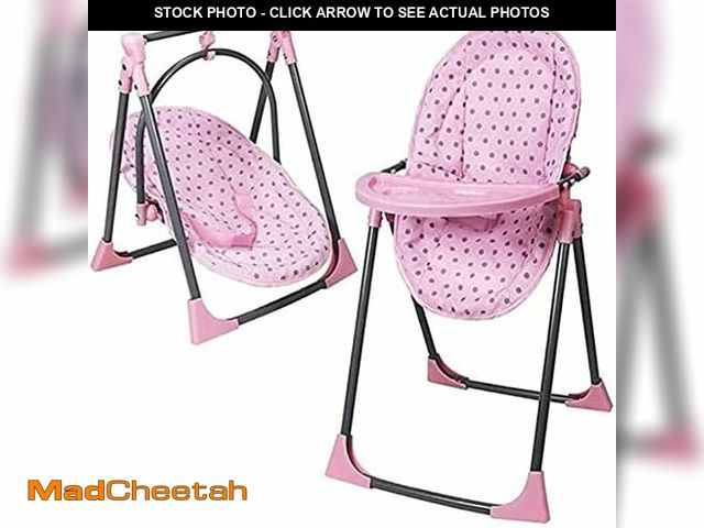Lot 74-12544203 - (MISSING DIAPER BAG,BACK PACK) Lissi Baby Doll 6-in-1 Convertible Highchair Play Set, Multi - USED