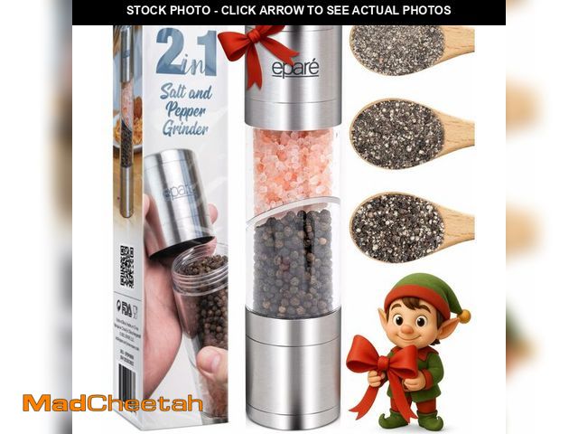 Lot 74-12453084 - EparÃÂ© 2 in 1 Salt and Pepper Grinder Combo - Dual Mill All in One - Stainless Steel Manual Salt &...