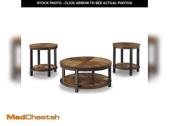 Lot 74-14254670 - Signature DESIGN BY ASHLEY Roybeck 38 in. Brown Round MDF Coffee Table with 2-Pieces - UNUSED