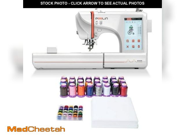 Lot 74-12166762 - Poolin EOC05 Computerized Embroidery Machine 4  X 9.25  Large Embroidery Area with Accessories for B...