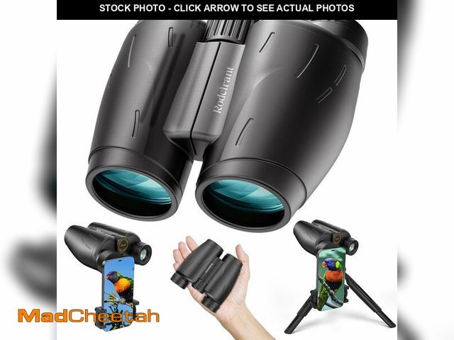 Lot 74-12708364 - 25x30 Professional Large Eyepiece Binoculars for Adults - Complete Kit with Phone Adapter, Tripod Ad...