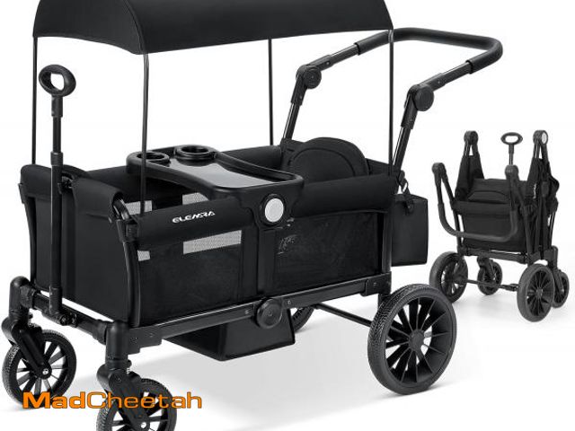 Lot 74-12210673 - ELEMARA Stroller Wagon for 2 Kids, Foldable Wagon Stroller, Premium All Terrain Wagon for Kids, Kids...