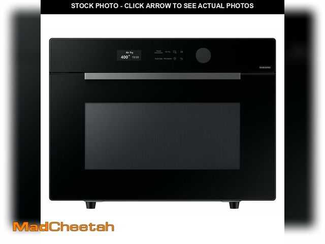 Lot 74-12568553 - SAMSUNG 1.2 cu. ft. Countertop Convection Microwave with Air Fry, Black Glass, MC12DB8700CKAA - USED