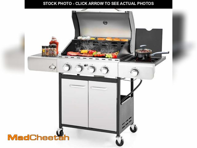 Lot 74-12992053 - MF Studio 4 Burner Propane Gas Outdoor Grill with Side Burner Stainless Steel BBQ Grill - UNUSED