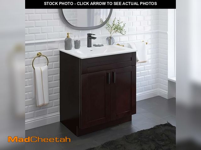 Lot 74-12694223 - La Royal Espresso Shaker Sink Base Bathroom Vanity 30" Width - UNUSED