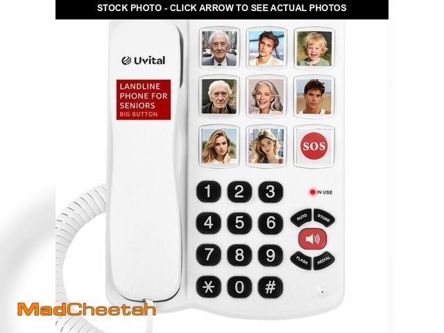 Lot 74-13997321 - Uvital Big Button Phone for Seniors, Corded Landline Phones for Seniors with 8 One-Touch Dialing Big...